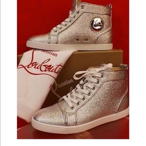 CHRISTIAN LOUBOUTIN Metallic Lurex Bip Bip Orlato Flat Sneakers
